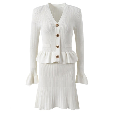 Knit dress with jewel buttons - Mireille