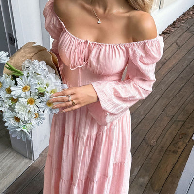 Long dress with square neckline - Liora