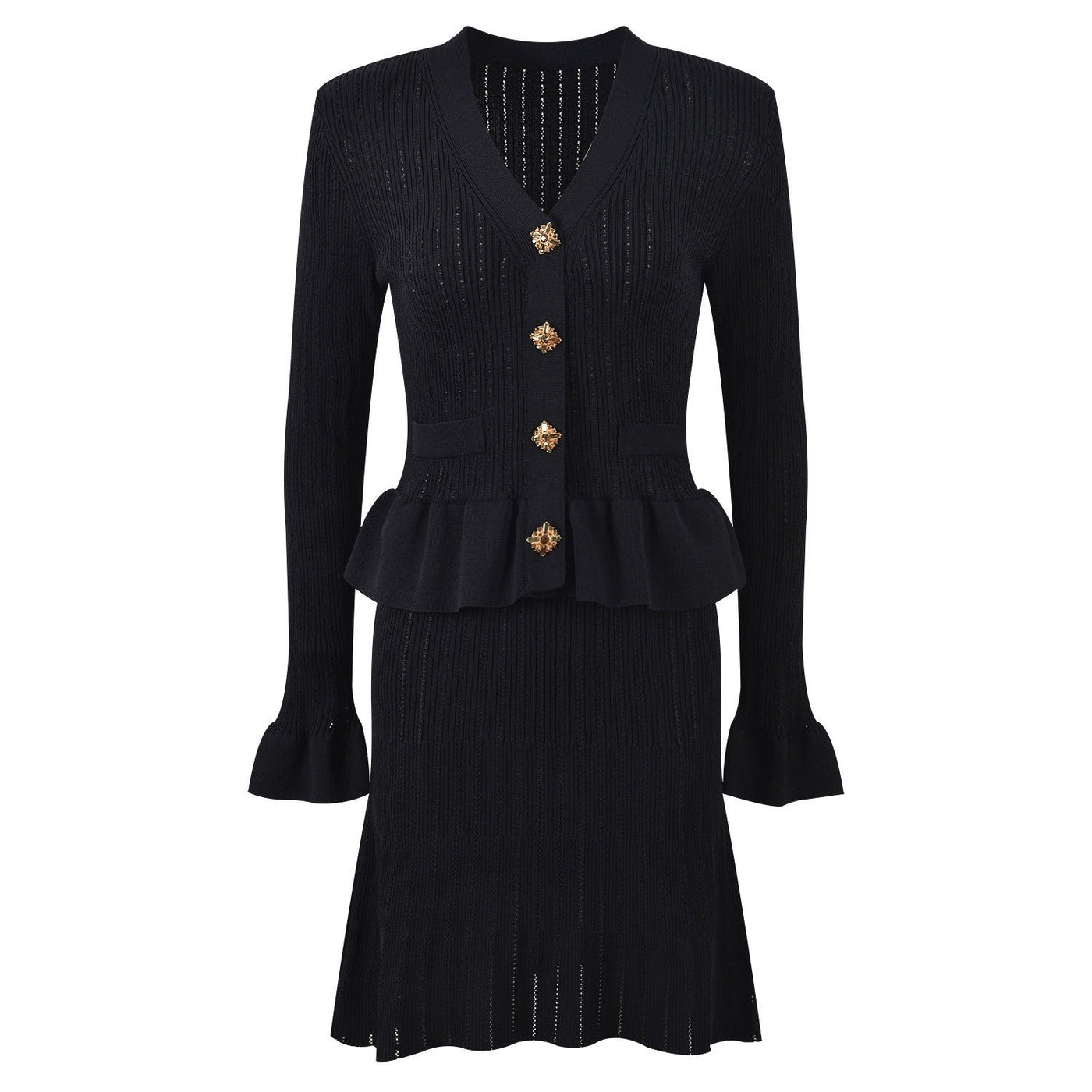 Knit dress with jewel buttons - Mireille