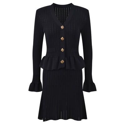 Knit dress with jewel buttons - Mireille