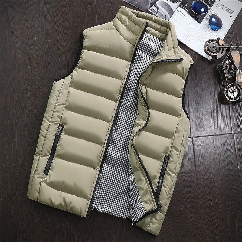 Lightweight men's sleeveless urban style quilted vest - Dariel