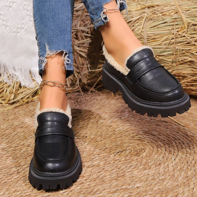 Moccasins with platform and warm lining - Selia