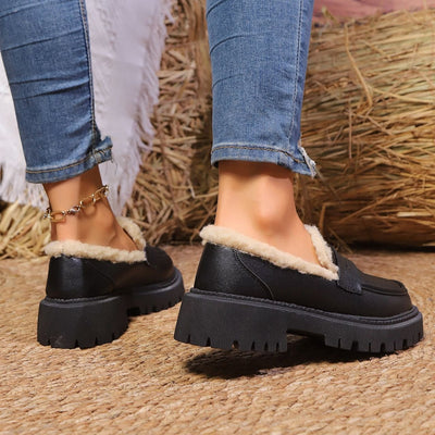 Moccasins with platform and warm lining - Selia