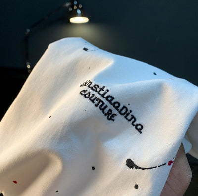 Men's printed cotton t-shirt with splashed urban style - Dalvio