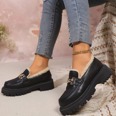 Moccasins with platform and warm lining - Selia