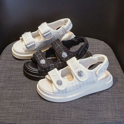 Orthopedic women's tweed fabric sandals - Liora