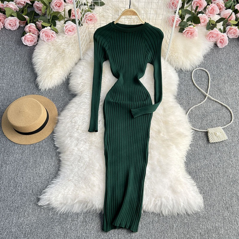 Tight knit long sleeve dress - Elina