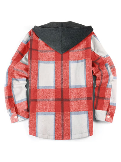 Men's casual hooded plaid jacket with hood - Pilato
