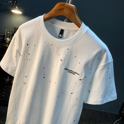 Men's printed cotton t-shirt with splashed urban style - Dalvio