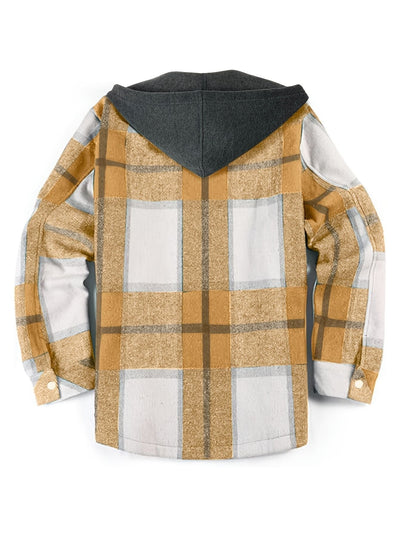 Men's casual hooded plaid jacket with hood - Pilato