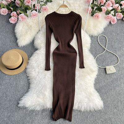 Tight knit long sleeve dress - Elina
