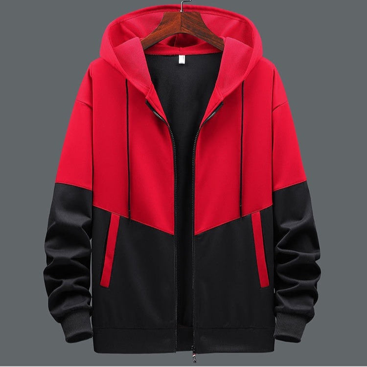 Bicolor men's sweatshirt with hood and front zipper - Nexo