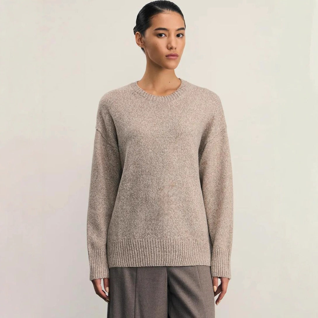 Chunky knit sweater with round neck - Elva