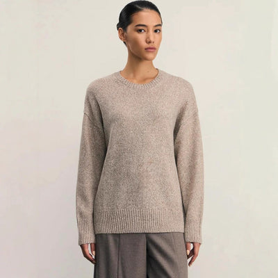 Chunky knit sweater with round neck - Elva