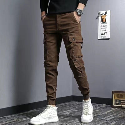 Men's cargo pants cotton slim fit side pockets - Marius