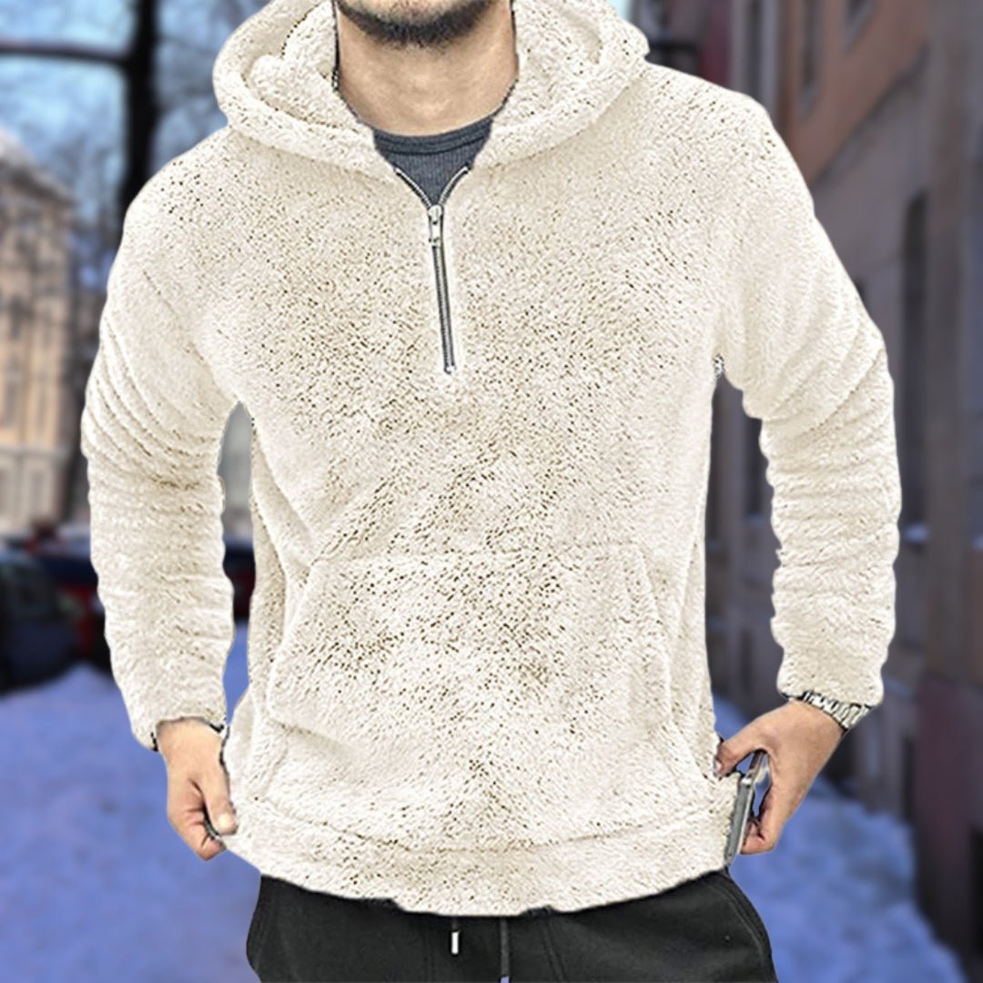 Alan - Warm plush hooded jumper for men