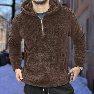 Alan - Warm plush hooded jumper for men