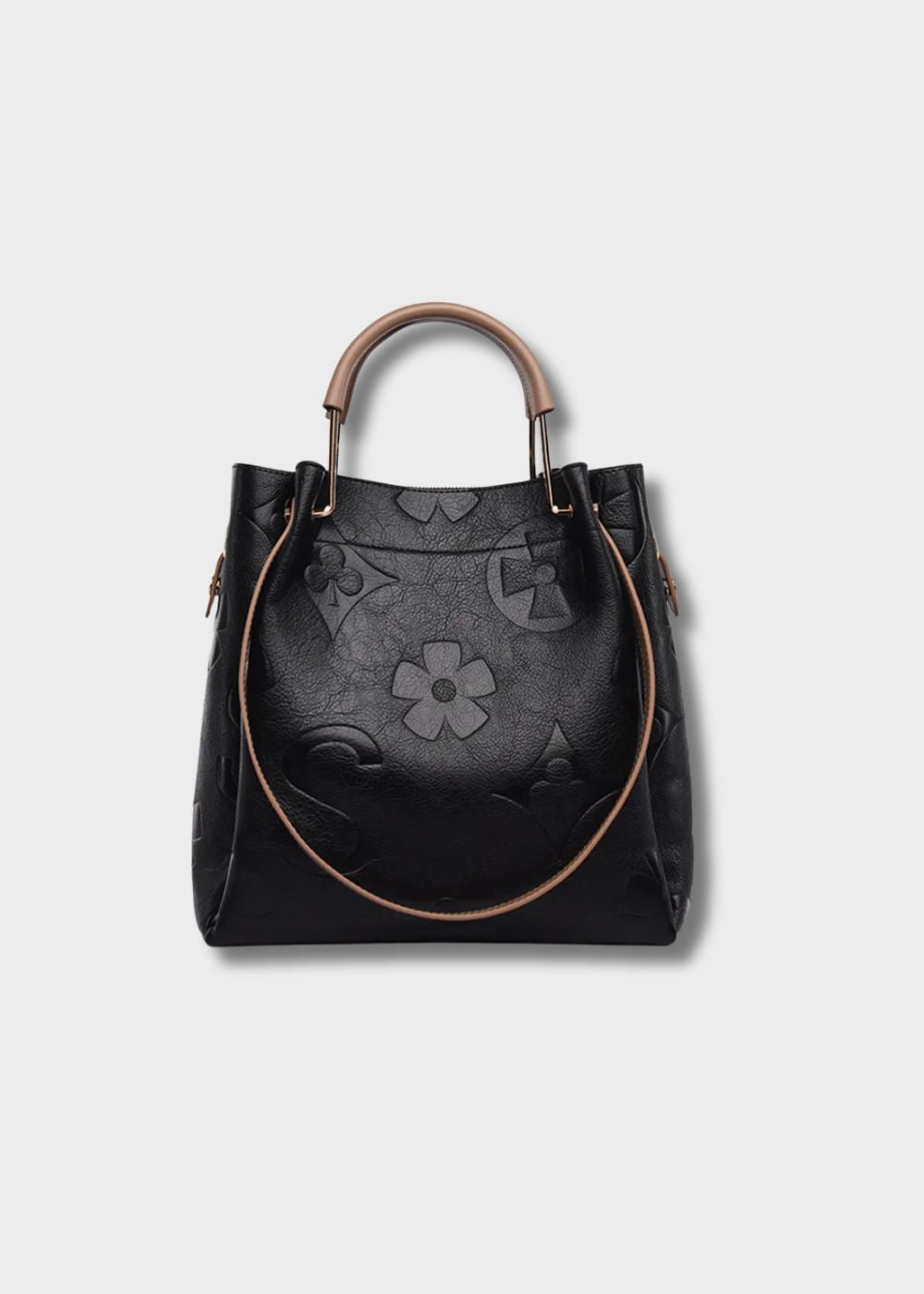 Women's floral engraved shopper bag - Samara