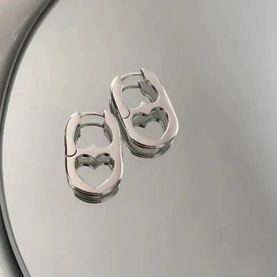 Earrings with stainless steel heart