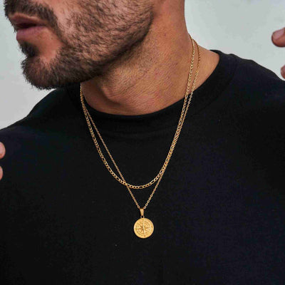 Onyx Sense of Freedom compass necklace