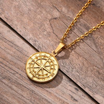 Onyx Sense of Freedom compass necklace