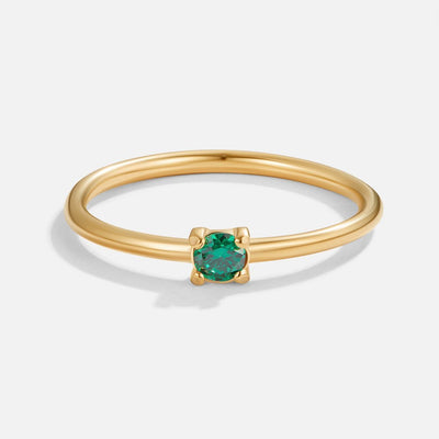 May Birthstone Gold Ring