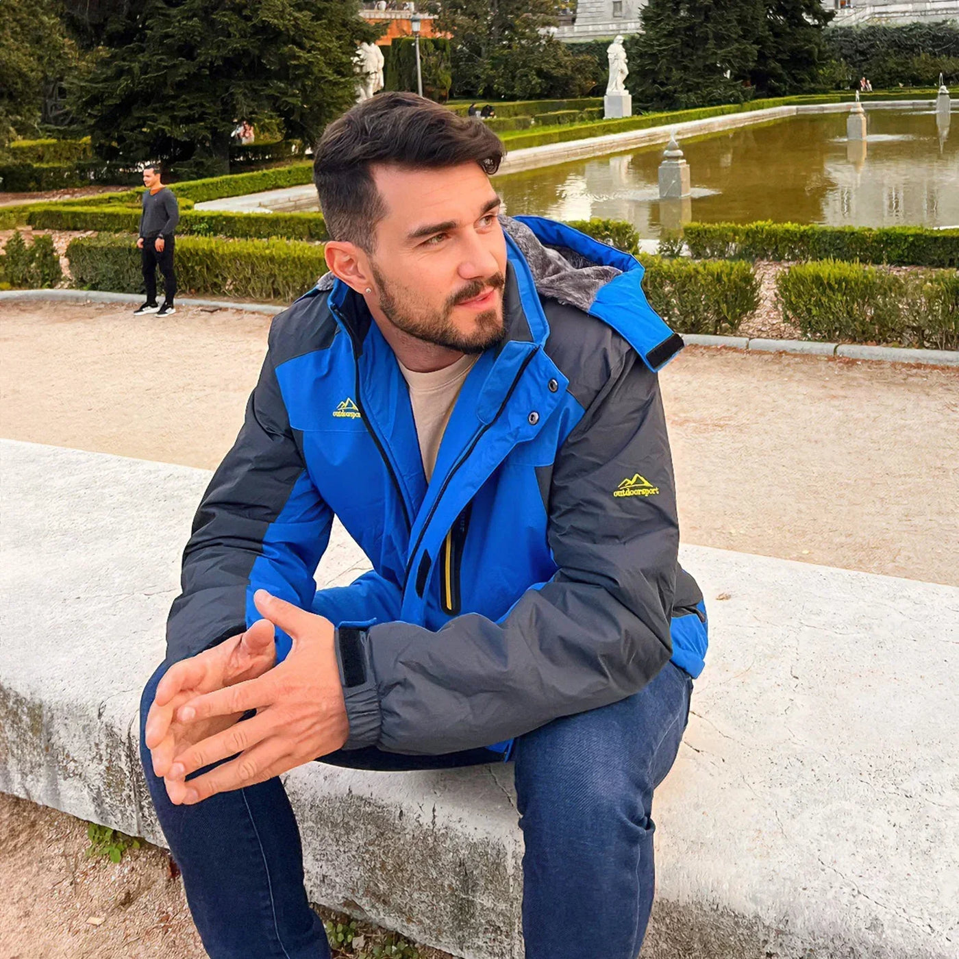 Men's waterproof lined jacket with hood - Cavalieri