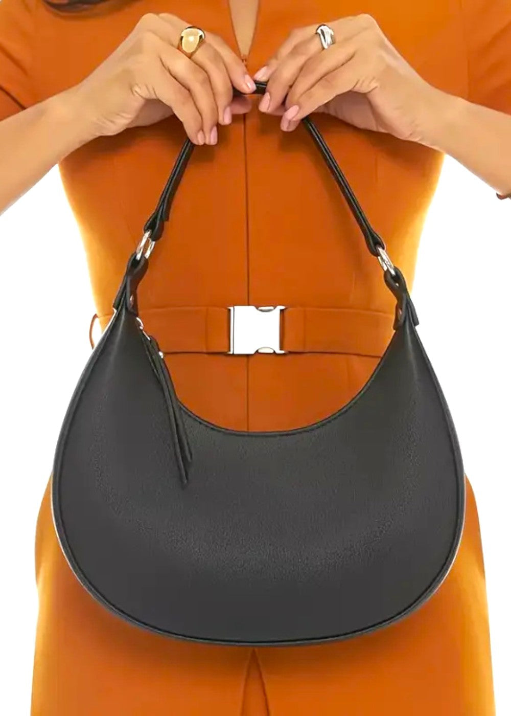 Women's moon bag modern curved design - Lunea
