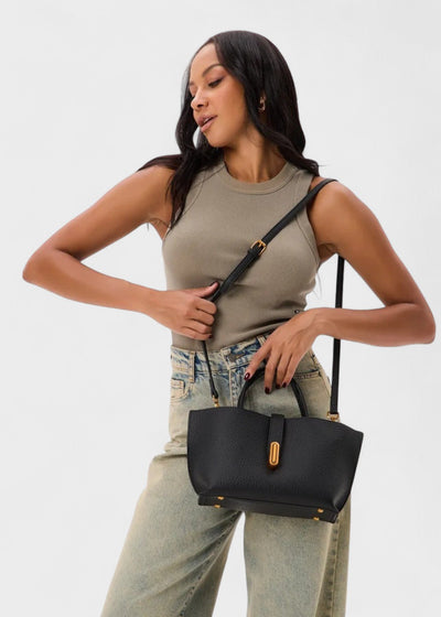 Women's tote bag synthetic leather textured elegant design - Noiré
