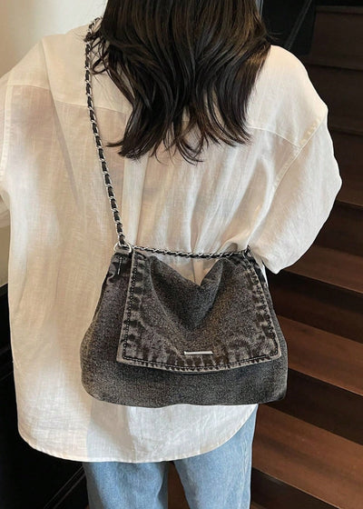 Denim women's bag urban style metallic chain - Briseida