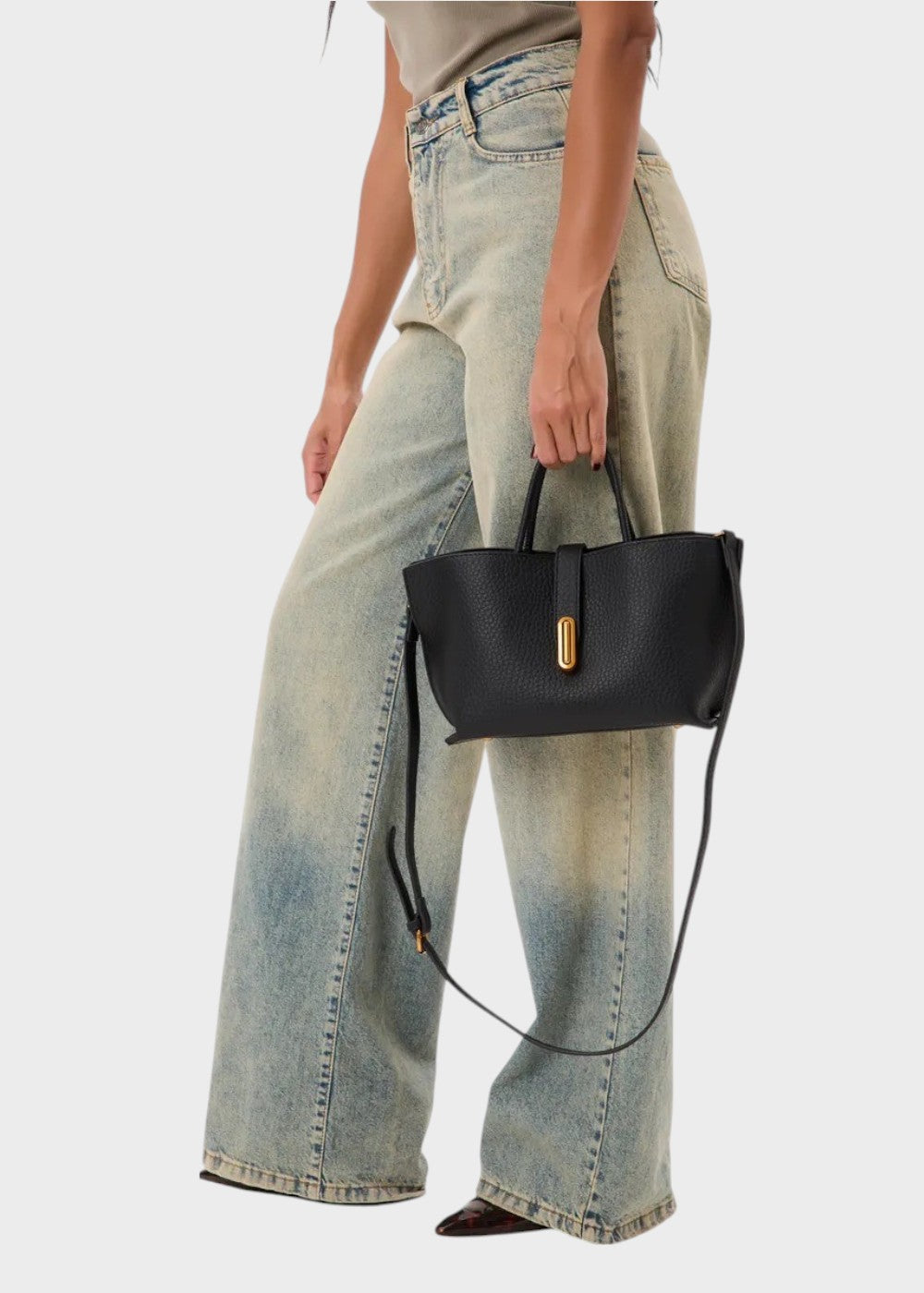 Women's tote bag synthetic leather textured elegant design - Noiré