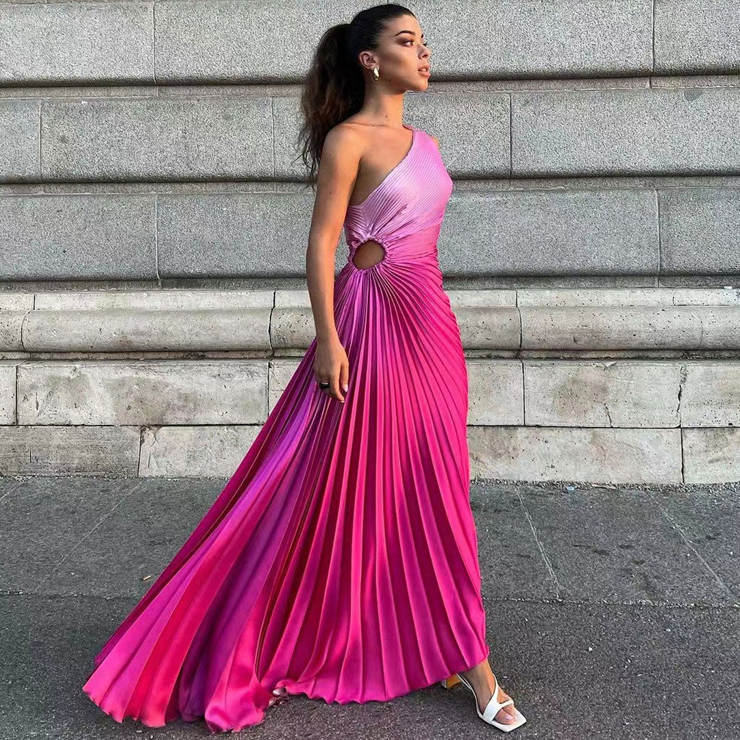 Whitney - Wholesale Pleated Gradient Color Dress