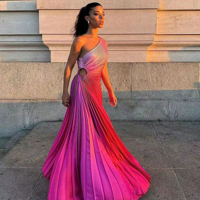 Whitney - Wholesale Pleated Gradient Color Dress