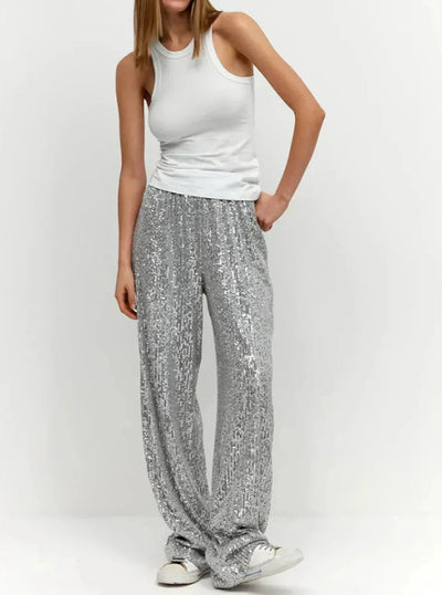 Women's Wide Leg Sequin Pants - Celinne