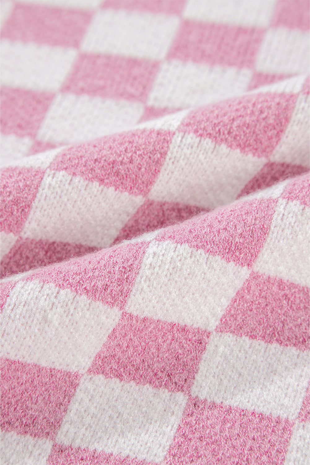 Aude - Checked V-neck jumper with buttons and dropped shoulders