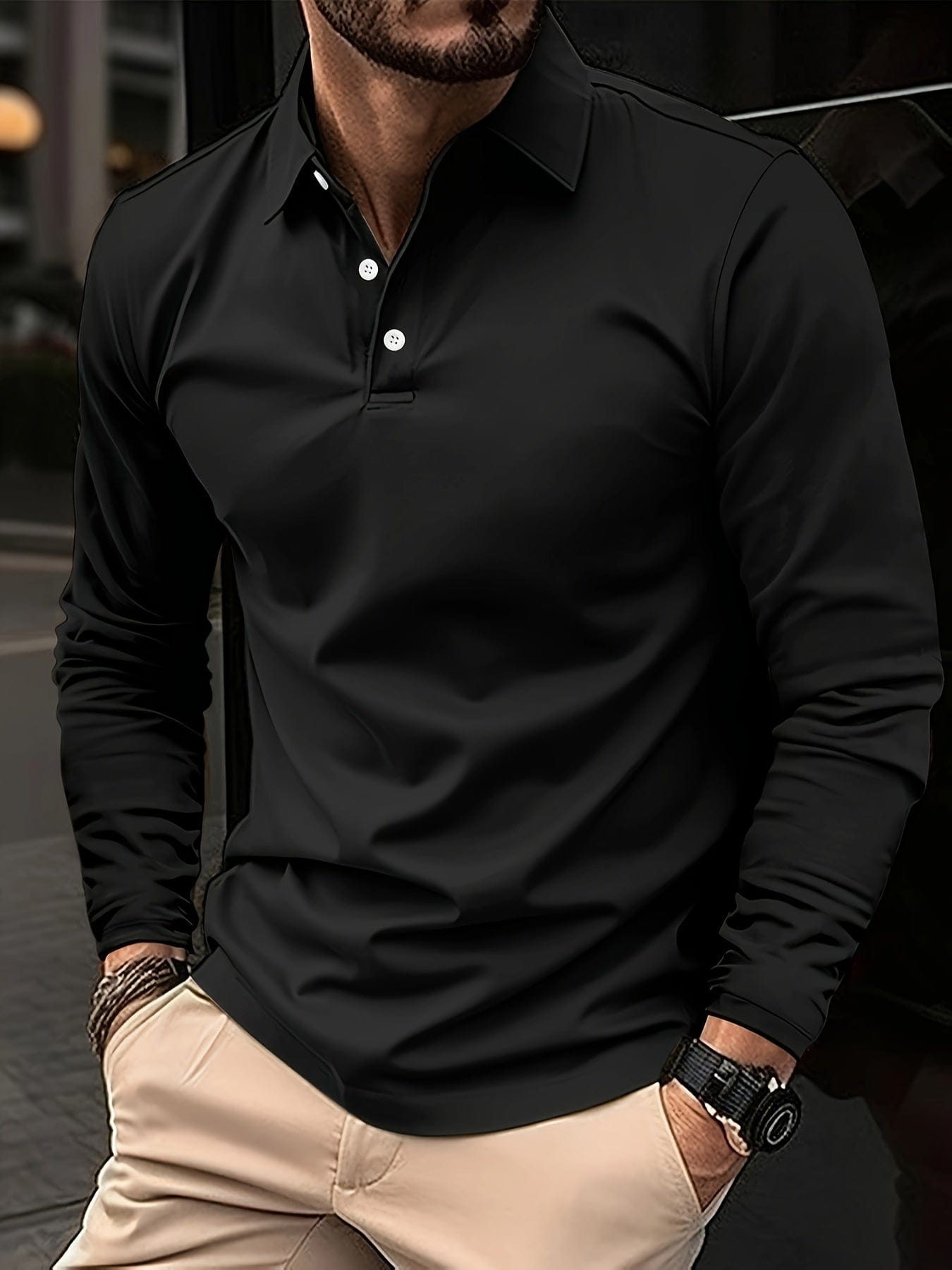Jarren - Long-sleeved polo shirt