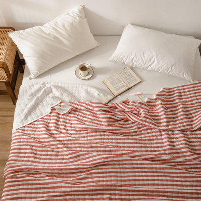 Striped light summer bedspread