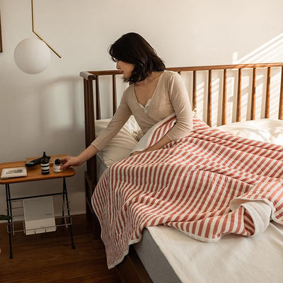 Striped light summer bedspread