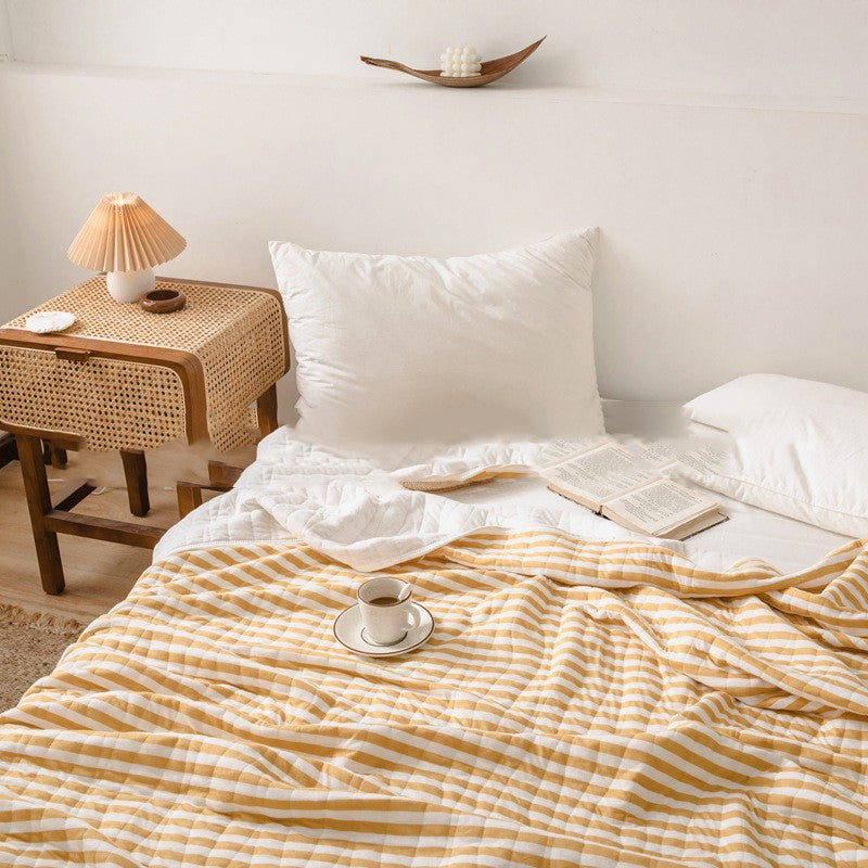 Striped light summer bedspread