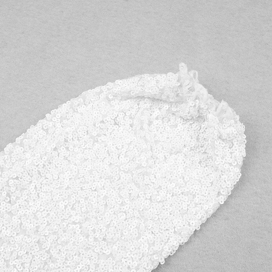 Jade - Sparkly Sequin Lacy Long Sleeve Party Mini Dress