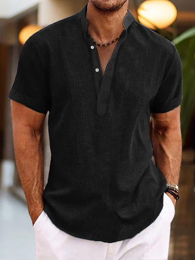 High-quality, comfortable men's polo shirt with V-neck