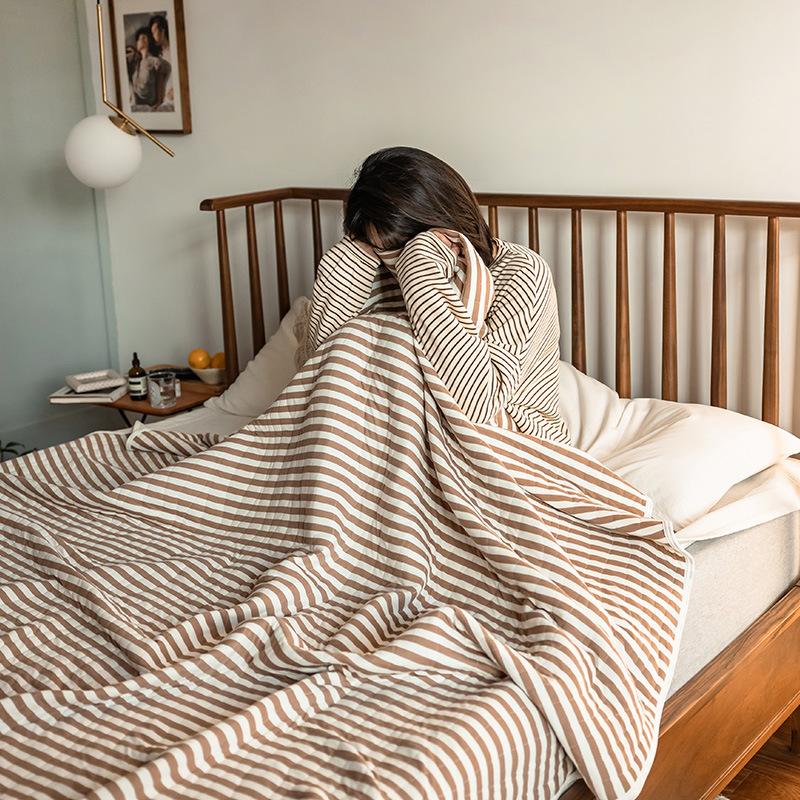 Striped light summer bedspread