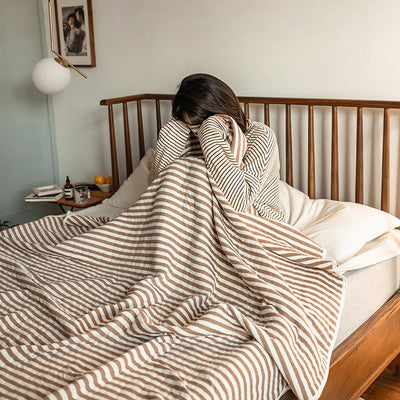 Striped light summer bedspread