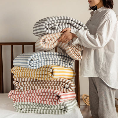 Striped light summer bedspread