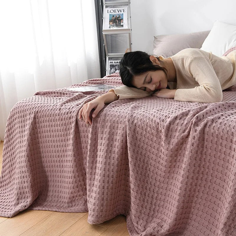 Lightweight cotton blanket