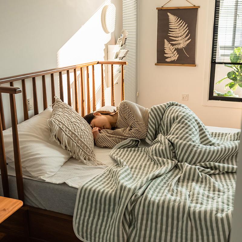 Striped light summer bedspread
