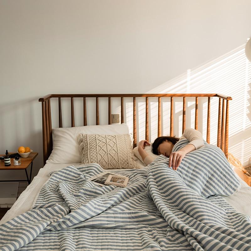 Striped light summer bedspread