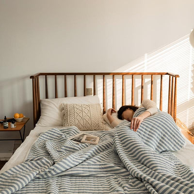 Striped light summer bedspread